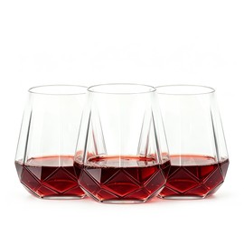 ROIMEE VONT 12oz Plastic Wine Glasses,40 Pack Stemless Clear Plastic Wine Cups,Disposable Drinkware Wine Glasses for Weddings, Parties,Daily Use (Classic Fashioned -CLEAR)