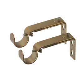 Ivilon Adjustable Brackets for Curtain Rods - for 7/8 or 1 Inch Rods. Set of 2 - Warm Gold