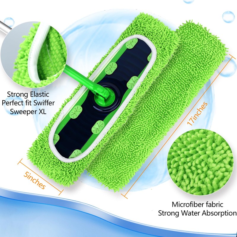 Yicotira Reusable Microfiber Mop Pads for Swiffer XL Mop -