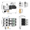 Baomain 3 Station Solenoid Valve Manifold, 12V DC 3 Way
