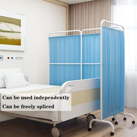 GODNOEI 2 Panel Privacy Screen Room Dividers with Lockable Caster Wheels Freestanding Divider for Home, Office, Hospital or Classroom, Easy to Move Portable Partition Divider