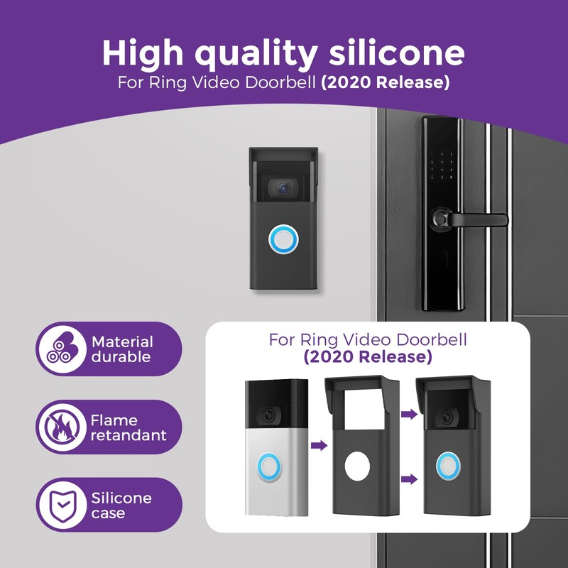Silicone Skin Cover Compatible with Ring Video Doorbell 2nd Gen