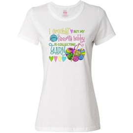 inktastic I Crochet, But My Favorite Hobby is Collecting Yarn Women's T-Shirt Medium 0020 White 44989