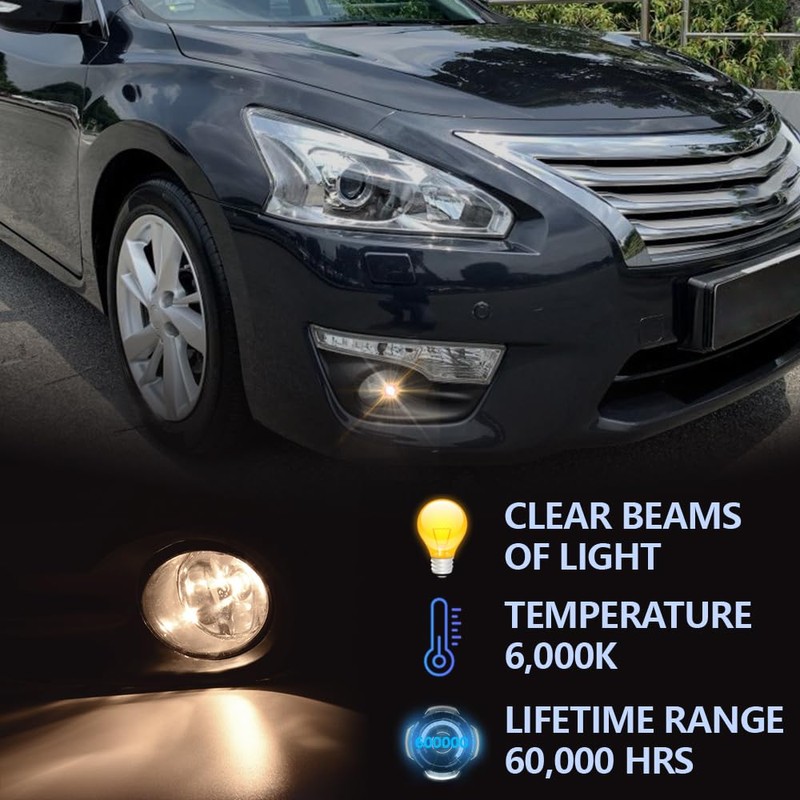 PIT66 Front Bumper Fog Lights, Compatible with 2013-2015 Nissan Altima