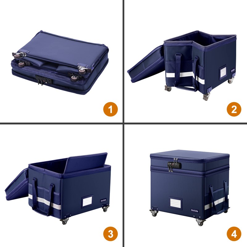 DocSafe File Box with Lock, 2-Layer Fireproof Document Box with