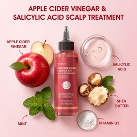 Scalp Treatment, Apple Cider Vinegar Refreshing Scalp Serum with Salicylic Acid, Clarifying Build Up & Purifying, Leave-In Scalp Detox for Dry Itchy Scalp Treatment,Vegan & Cruelty-Free,120ML