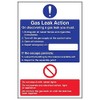 V Safety Gas Leak Action Sign - 200mm x 300mm