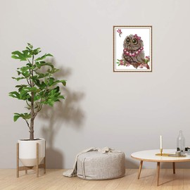 DIY Stamped Cross Stitch Kit Complete Assortment of Pre-Printed Starter Kits for Beginners - Owls and Dragonflies 24 x 28 cm