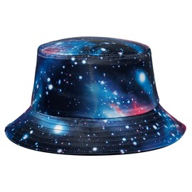 Quanhaigou Unisex Sun Hats, Fashion Beach Bucket Hat for Men Women,Summer Outdoor Boy's Girls Boonie Cap Breathable Packable (Galaxy)