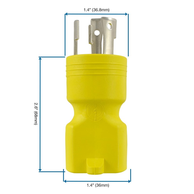 Conntek 30126 L5-30P to 5-15/20R Plug Adapter, Yellow, 1 Pack