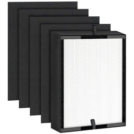 Ancolin 45i Replacement Filter, Compatible with Alen BreatheSmart Flex BH400 and 45i Air Filter, B4-Fresh Part # B4-Pure / FL40 (1 filter + 4 Carbon Pre-filter)