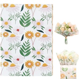 Jwssor Flower Tissue Paper,20sheets Nature Tissue Paper,14x20inch Leaves Tissue Paper for Birthday Baby Shower Gift Wrapping Paper