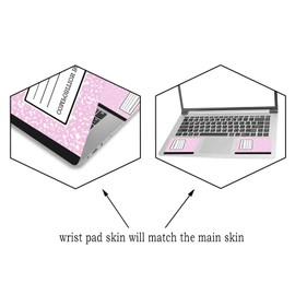 Laptop Skin Sticker Decal,12" 13" 13.3" 14" 15" 15.4" 15.6 inch Laptop Vinyl Skin Sticker Cover Art Protector Notebook PC (2 Wrist Pad Skins Included), Decorative Waterproof, Pink Composition Book