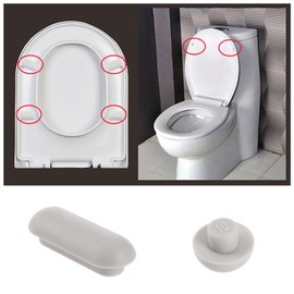 SING F LTD 16PCS Toilet Seat Bumpers Set Universal Toilet Lid Cushions Pads Anti-noise Replacement Seat Lid Buffers for Home Hotel Bathroom Toilet Seat and Toilet Lid Gray