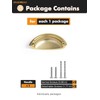 JIASENBAO Brushed Gold Cabinet Cup Pulls 3" Hole Center 2
