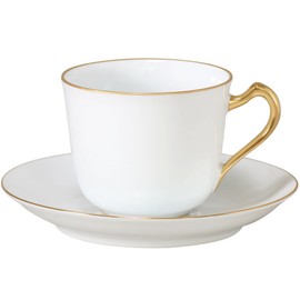 Okura Toen 57c/1001 Gold Line Rim Shaped Coffee Cup & Saucer, Coffee Tea, Approx. 6.9 fl oz (175 cc), Made in Japan
