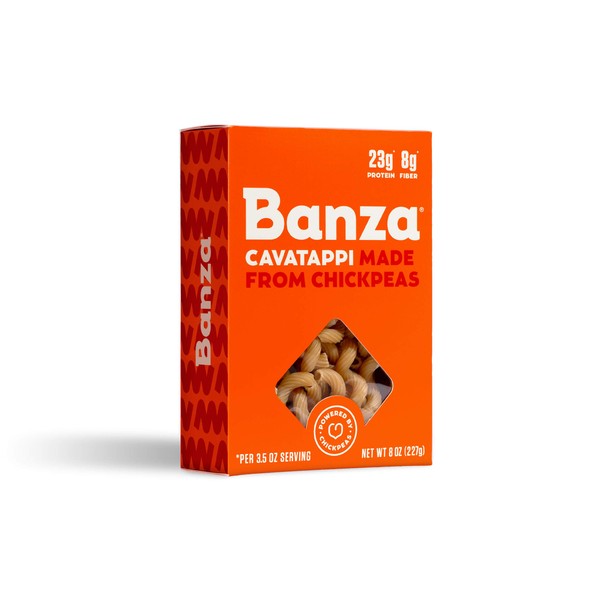 Banza Chickpea Pasta, Cavatappi - Gluten Free Healthy Pasta, High Protein, Lower Carb and Non-GMO - (Pack of 6)