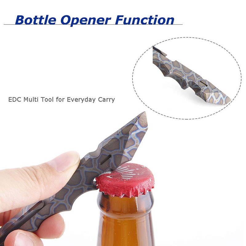 Titanium Pry Bar EDC Multi Tool with Bottle Opener Box
