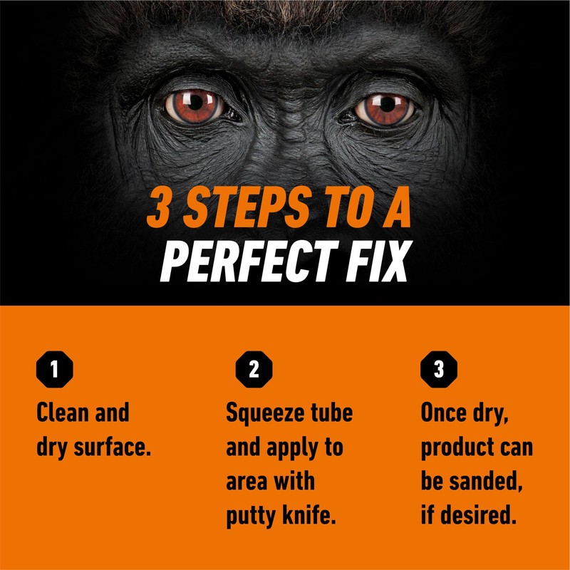Gorilla All Purpose Wood Filler, Natural Color, 6 Ounce Tube