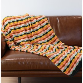 Itigoitie Soft Chenille Yarn Throw 36"x48", Handmade Knit Throw Blanket, for use in All Seasons, Soft Cozy Warm Knitted Blanket for Bed Sofa, Couch Chair, Living Room(1.15Ib)