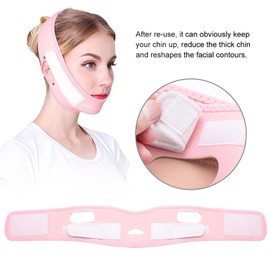 Double Chin Reducer Face Slimming Strap, V Line Face Lifting Chin Mask Face Lifting Band, Breathable Elastic Face Lifting Firming Bandage for Tightening Skin Preventing Sagging