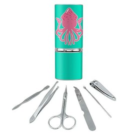 Cute Squid Tentacles Ocean Stainless Steel Manicure Pedicure Grooming Beauty Care Travel Kit