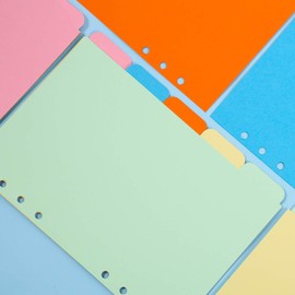 Taicanon 4Pack A5 Binder Dividers 20-Tab Paper Index Divider Vertical Tabs Page for 6-Holes Ring Binders Filofax Notebooks Travel Diary Journal Personal Planner