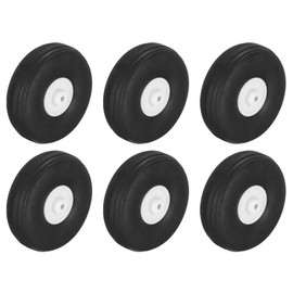 MECCANIXITY 6 Pcs RC Airplane Wheels, 1.8 Inch OD RC Plane Parts Wheels Model Airplane Light PU Sponge Tire Tail Foam Wheel for DIY RC Model Plane Aircraft