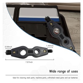 Dickno Car Battery Terminal Cleaning Brush, 4 in 1 Anti-Rust Auto Battery Cleaner with Steel Wire, Universal Vehicle Battery Terminals Machine Parts Cleaning Tool Accessories (Black)