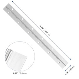 MANCHAP - 12 bisagras de acero inoxidable para piano de 12 pulgadas, bisagras continuas para muebles de gabinete con tornillos, bisagra plegable para puertas y armarios, ventanas