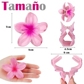 FLOREXIA 8 Piezas Pinzas de Flores para Mujer,Pinzas Pelo para Mujer,Accesorios para Cabello Hawaiano,Plumeria Hawaiana para Cabello Grueso,Opciones de Regalo
