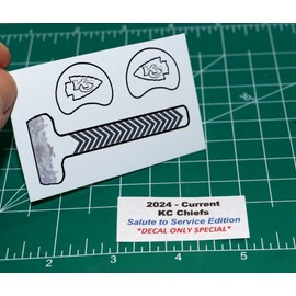 KC Chiefs Salute to Service WHITE Football Gumball Helmets *DIECUT DECALS ONLY*