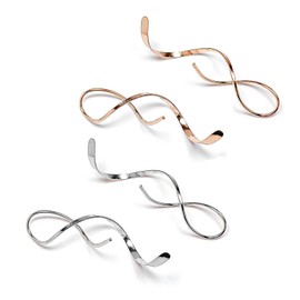 Aatpuss Pack of 2 hand curved earrings for women, hanging earrings, wavy spiral earrings, perfect as for birthday parties, Stainless Steel