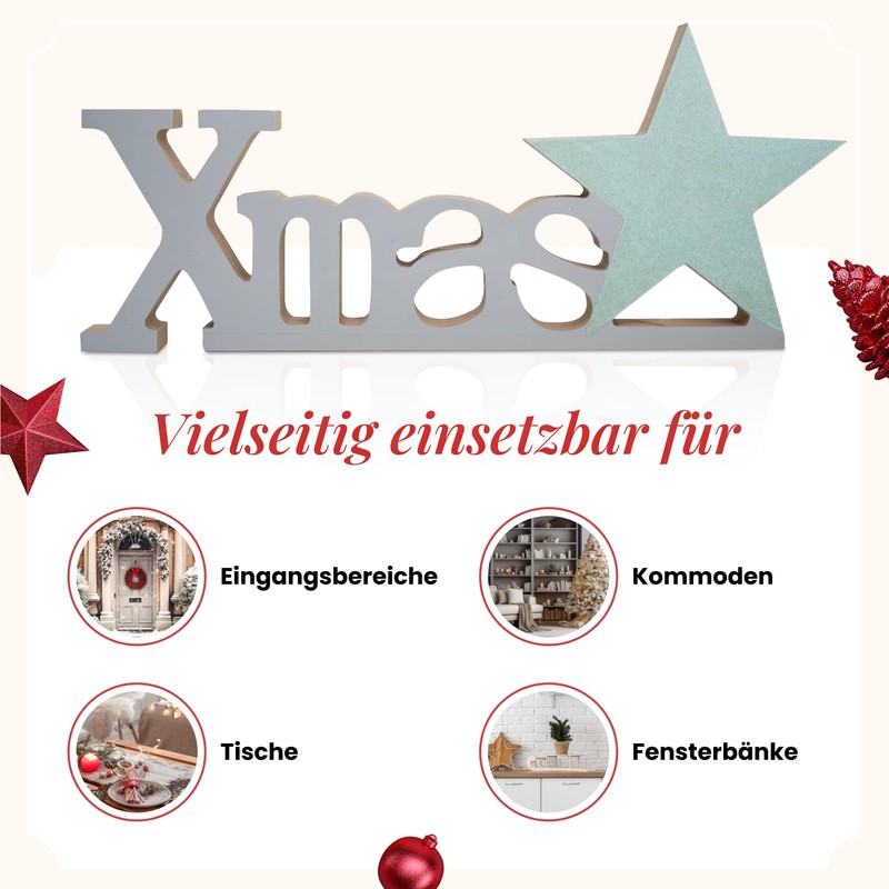HEITMANN DECO Wooden Stand Xmas Natural Colour Approx. 30 cm