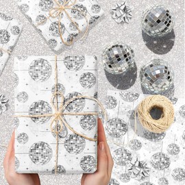 100Sheets Disco Theme Tissue Paper Silver Disco Ball Wrapping Paper DIY Crafts Art Tissue for Birthday Disco Party Decorations,13.8 * 19.7inches