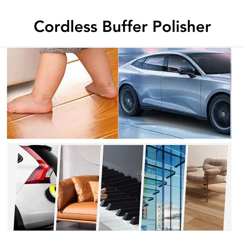 Cordless Buffer Polisher USB Rechargeable 3 Speeds Adjustable Portable Electric
