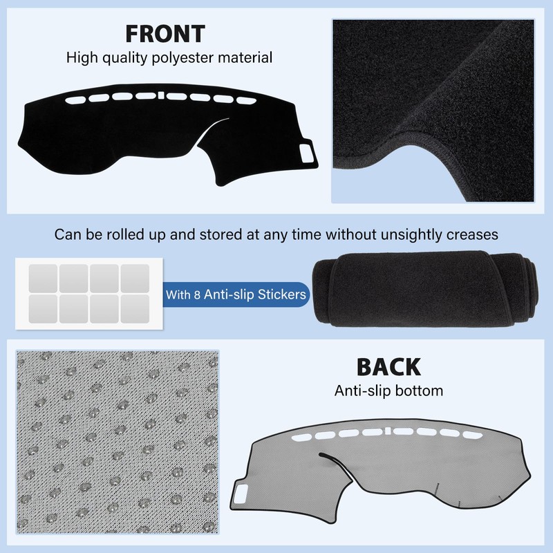 FETUSI Dashboard Cover Mat Compatible with Honda Accord 2013-2017 (LX,