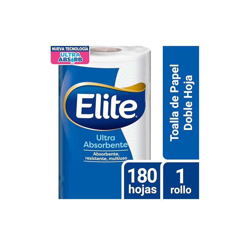 Elite Toalla de Papel Ultra Absorbente 1 Rollo 180 Hojas