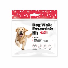 pH Advantage Dog Walking Essentials Kit – Includes Poop Bags, Disposable Water Bowl, Treats & Food – Travel-Friendly Pack Perfect for Walks, Hiking & Unexpected Emergencies - Red Style (50)