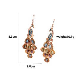 Peacock Earrings for Women, Cute Animal Peacock Tassel Earrings for Womens, Peacock Teardrop Dangle Earrings Hypoallergenic, Peacock Bird Bohemian Drop Earrings, Phoenix Earrings Studs, Phoenix