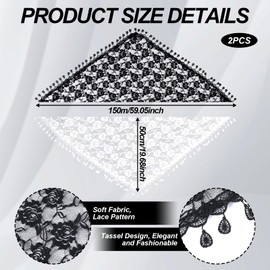 JJUNW 2 Pcs Mass Veil Triangle Mantilla Cathedral Head Covering, Chapel Veil Lace Shawl, Latin Church Veil Chapel Scarf Latin Mass Head Covering, Head Covering Veils for Bridal (Rose)