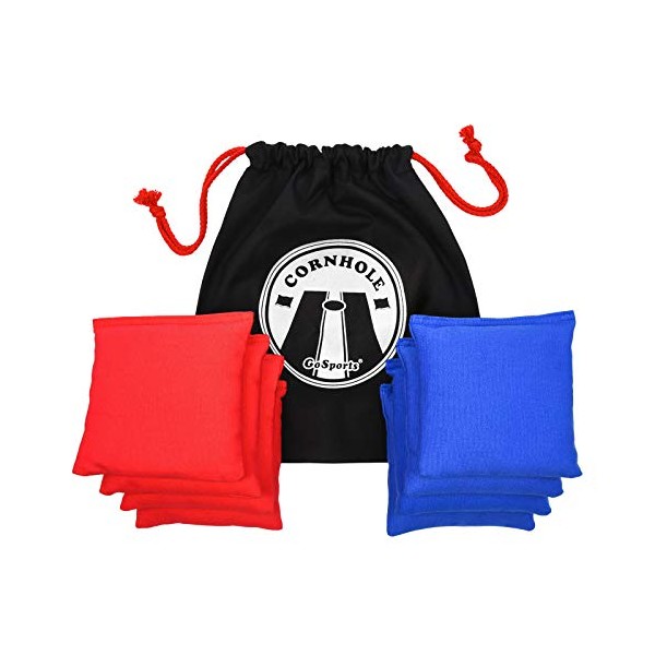 GoSports Official Regulation Cornhole Bean Bags Set (8 All Weather Bags) - Red/Blue & American