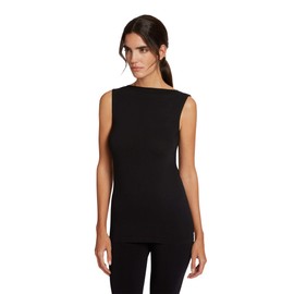 Wolford Aurora Top Sleeveless for Women Biodegradable Seamless Close Fit Knitted Neckline Casual Shirt Black X-Small