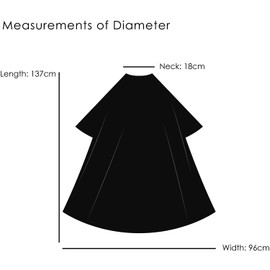 TRIXES Black Full Length Cape Unisex Professional Hairdressers Gown for Hair Styling Cuts and Colours