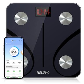 RENPHO Bluetooth Body Fat Scale, Digital Weight Scale Bathroom Smart Body Composition Analyzer Wireless BMI Compact Scale Health Monitor with Smartphone APP, 396 lbs
