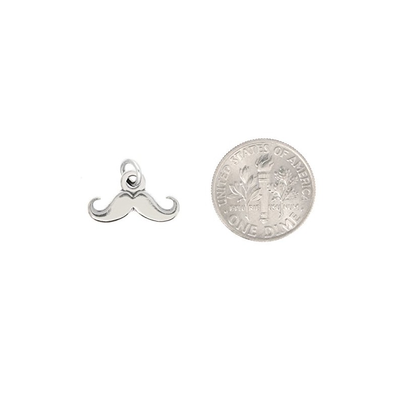 LGU Sterling Silver Oxidized Fancy Mustache Charm