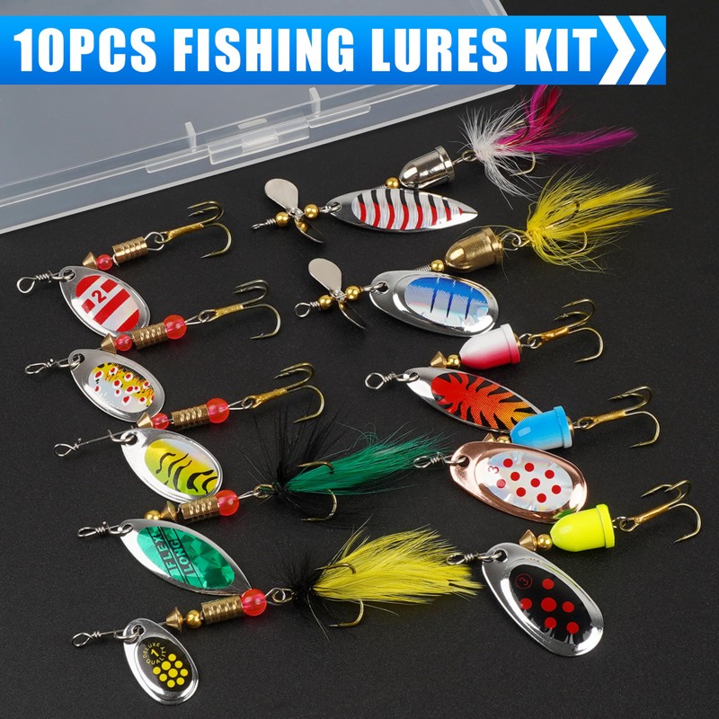 Fishing Lures Spinnerbait Kit, Rooster Tail Fishing Lures Inline Spinner