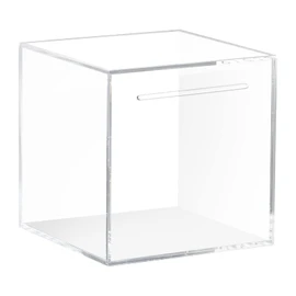 Square Clear Piggy Bank Holds Up to 1 Million Yen | Unable to Open Money Box Large Capacity Acrylic Money Box | Only Deposit and Cannot Withdraw | Watch Your Money Grow Every Day, Enjoy (Clear,4.7 inches (12 cm)