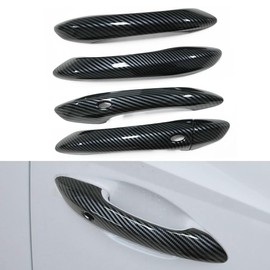Bayyee 4Pcs/Set Carbon Fiber Door Handle Cover for 2022 2023 2024 Hyundai Santa Cruz Door Handle Covers Trim