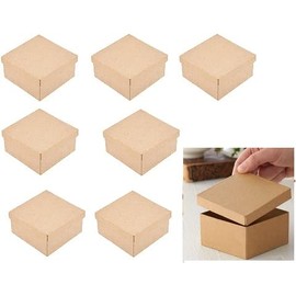 Factory Direct Craft® Package of 8 Paper Mache Square Boxes Ready to Personalize and Decorate | Holidays, Weddings, or Everyday Craft Projects | Size 4" x 4"